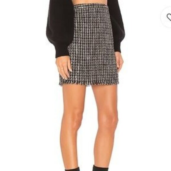 House of Harlow 1960 x Revolve Blair Mini Skirt - Metallic Boucle Tweed … - Picture 2 of 12